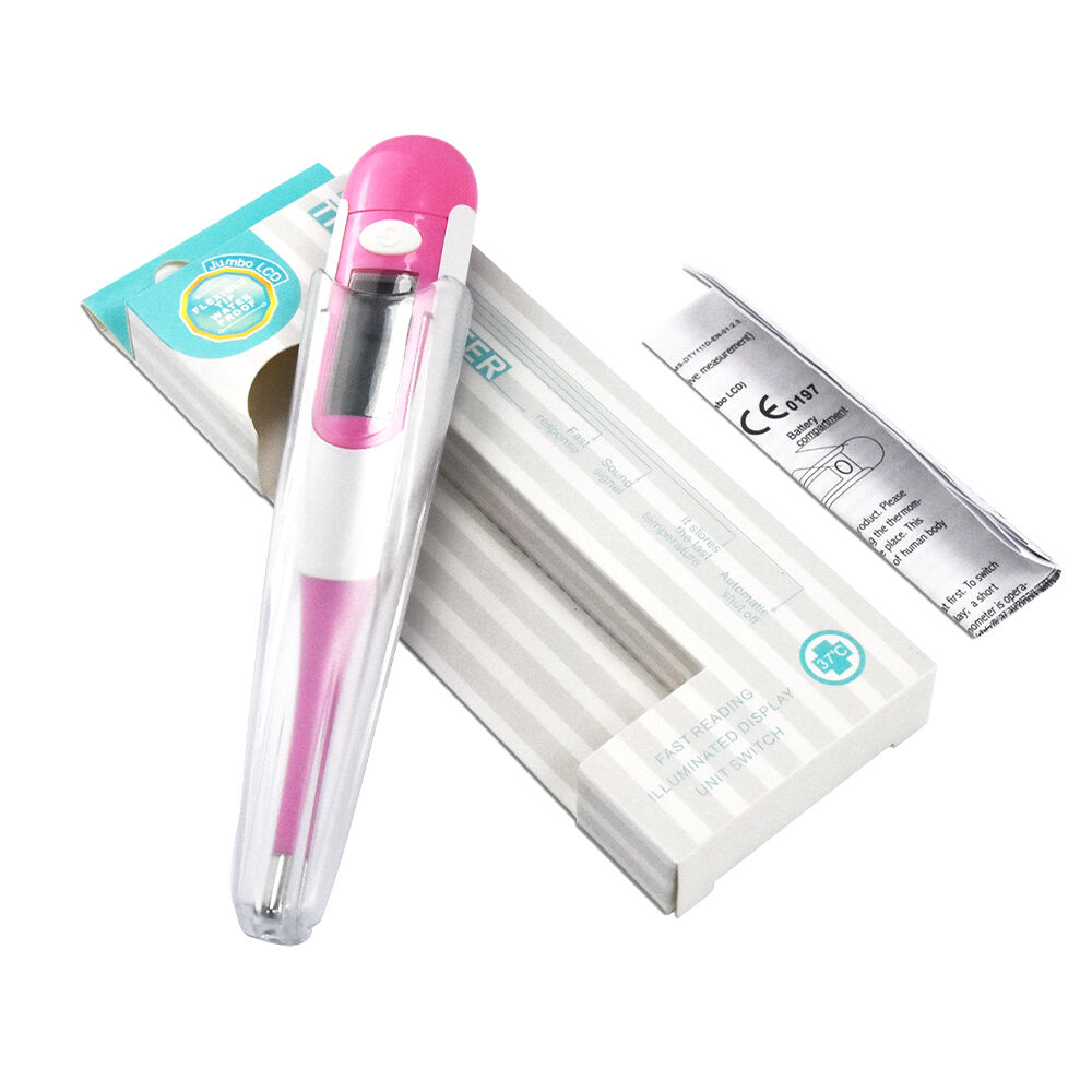 Thermomètre Rectal Animaux – Sonde Courte, Lecture En 10 Sec, écran Rétroéclairé, 30 Embouts Jetables
